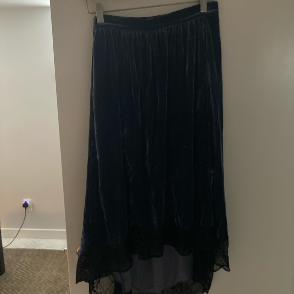 Zadig & Voltaire velvet midi Joslin lace hem skirt - Picture 5 of 7